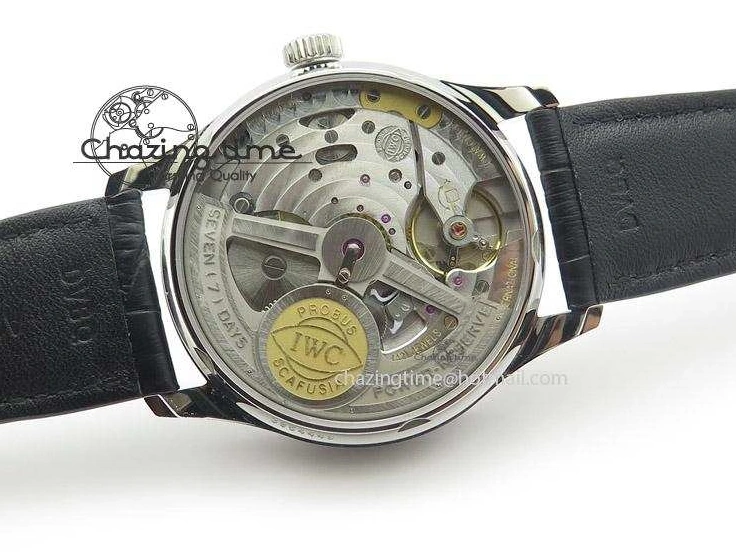 MIROTIME 0416 Breathable Portuguese Real PR IW500127 ZF 1:1 Best Edition Gray Red Dial On Black Leather Strap A 7332